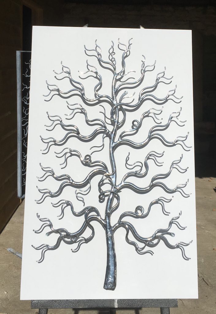 Wall mounted Silver Birch Tree Kingfisher Art